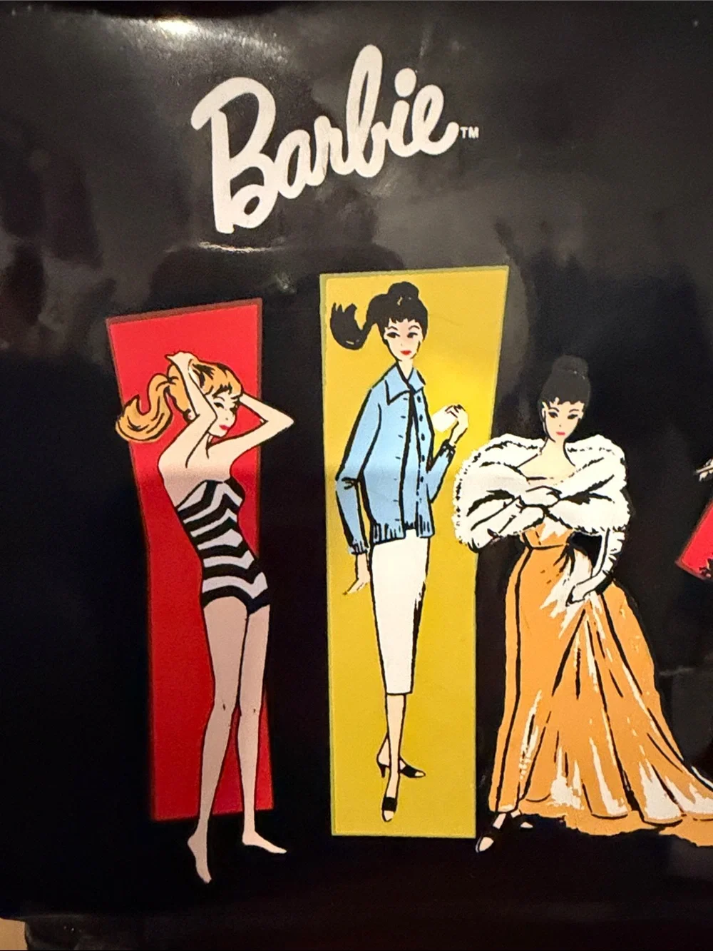 Barbie Black Cosmetic Bag with Retro Fashion Panels